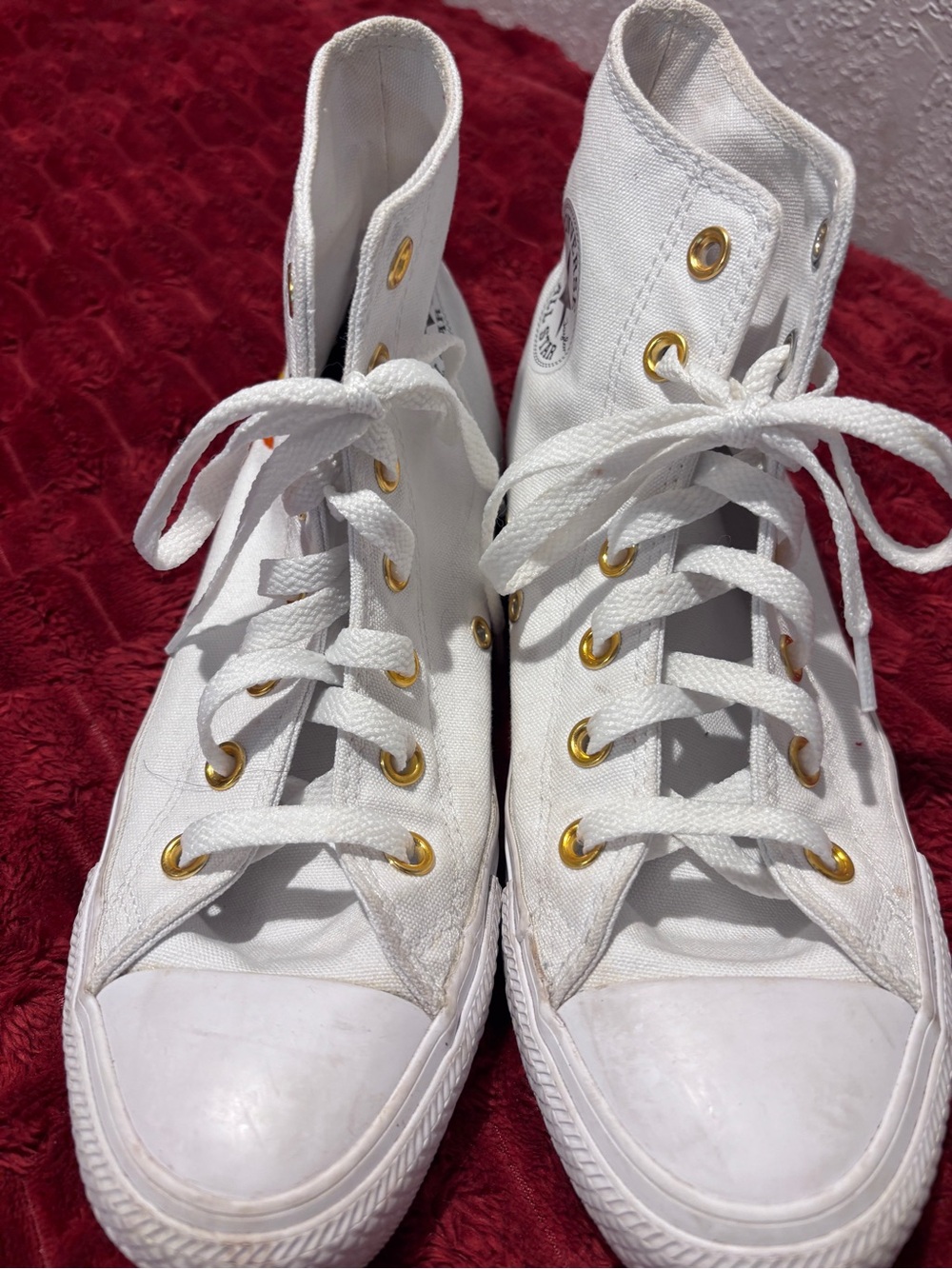 Converse Chuck Taylor All Star White High-Top Women's Sneakers 8 Sunflower - Picture 2 of 6